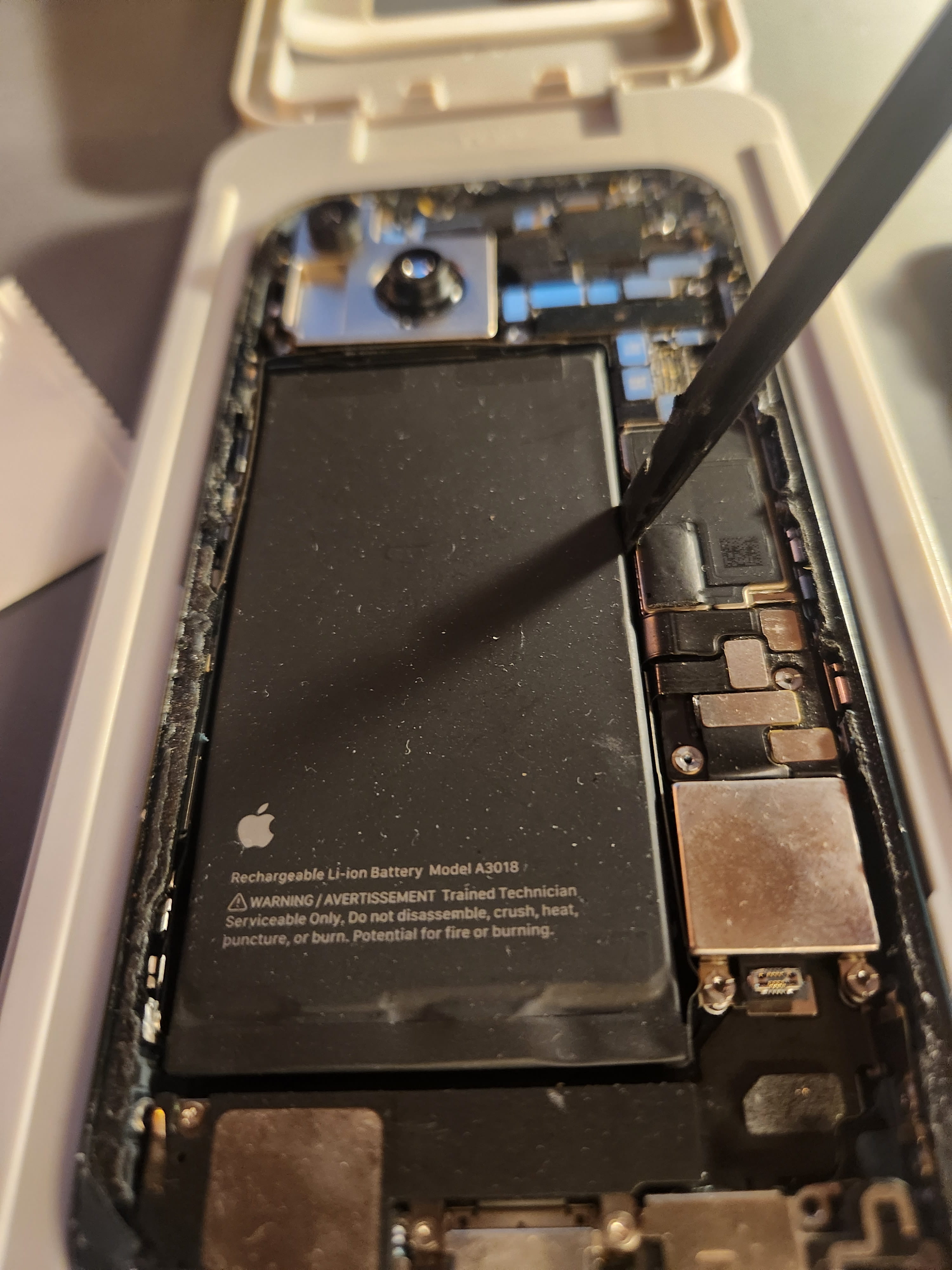Battery service on a phone